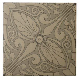 Repro Vintage Geometric Ancient Greek Gray Tile