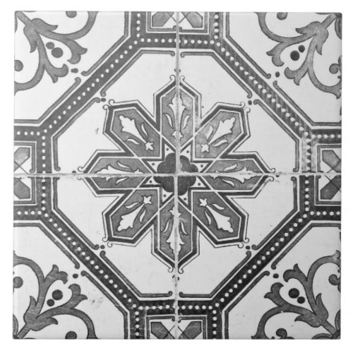 Repro Vintage Gray and White Majorca Tile