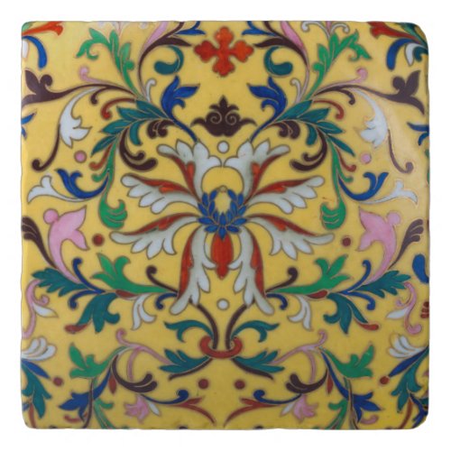 Repro Vintage Minton Yellow Floral English Tile Trivet