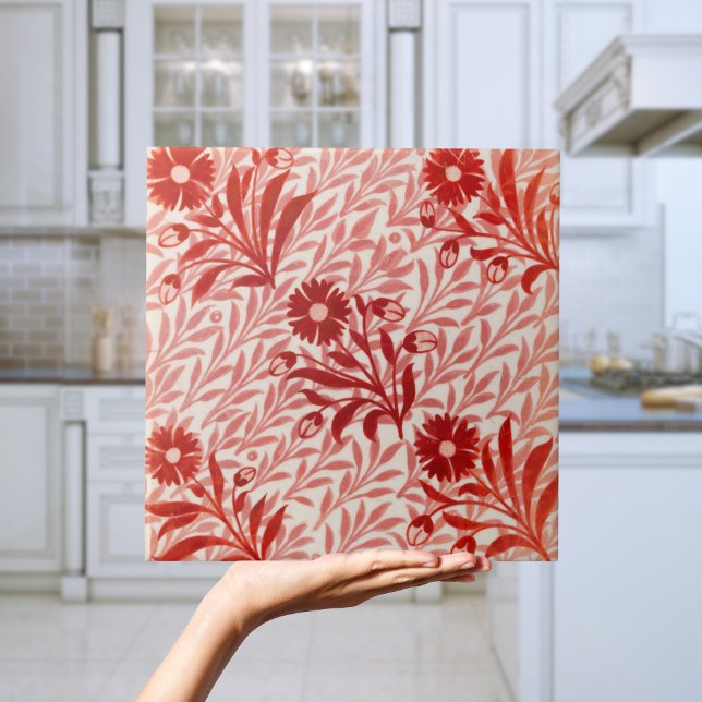 Repro Vintage red flowers De Morgan tiles (Repro Vintage red flowers De Morgan tiles
)