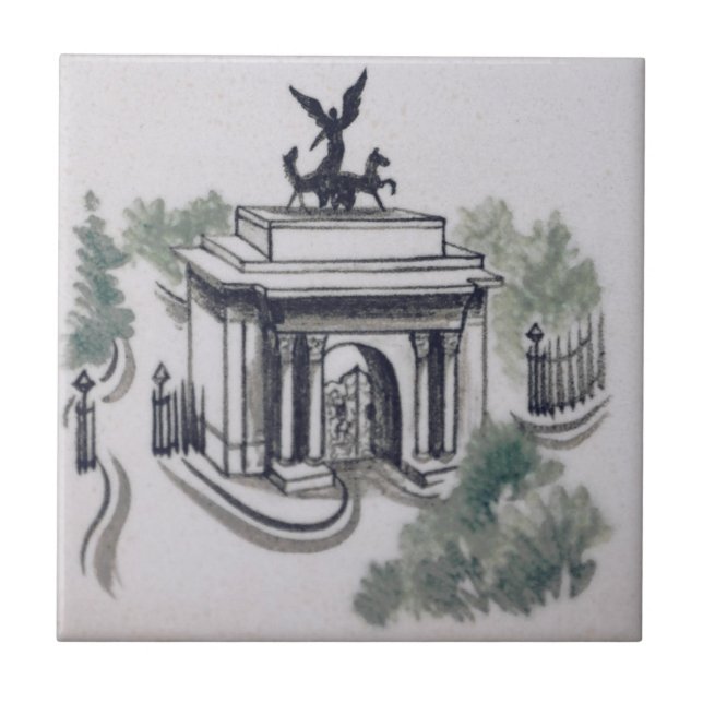 Repro Wellington Arch London Victorian Ceramic Tile (Front)