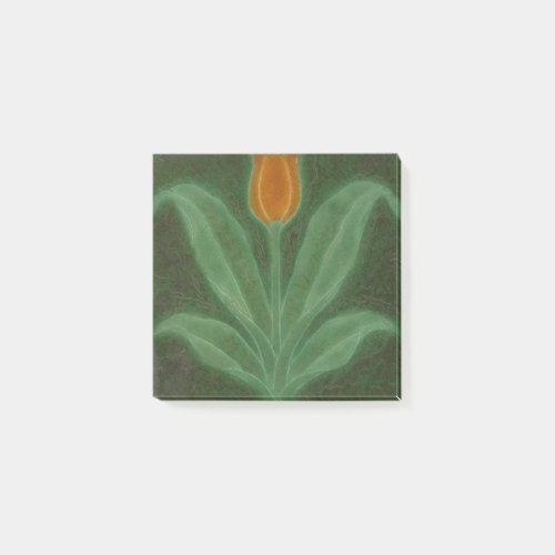 Repro Yellow Green Tulip Art Nouveau Tile Post_it Notes