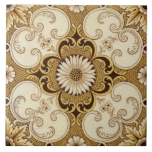 Reproduction Antique Minton China Victorian Ceramic Tile