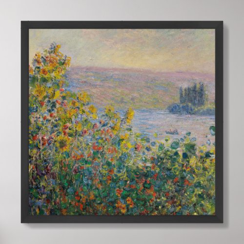 Reproduction Claude Monet Flower Beds at Vetheuil Framed Art