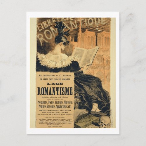 Reproduction of a poster advertising a book entitl postcard