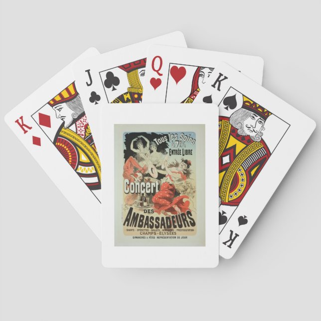 Reproduction of a poster advertising an 'Ambassado Poker Cards (Back)