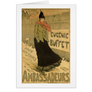 Reproduction of a poster advertising 'Eugenie Buff Cards