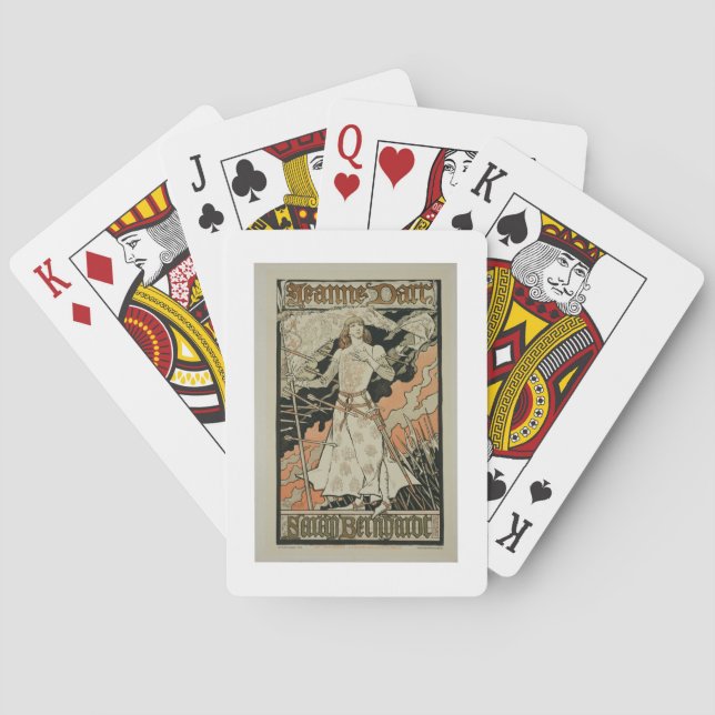 Reproduction of a poster advertising 'Joan of Arc' Poker Cards (Back)