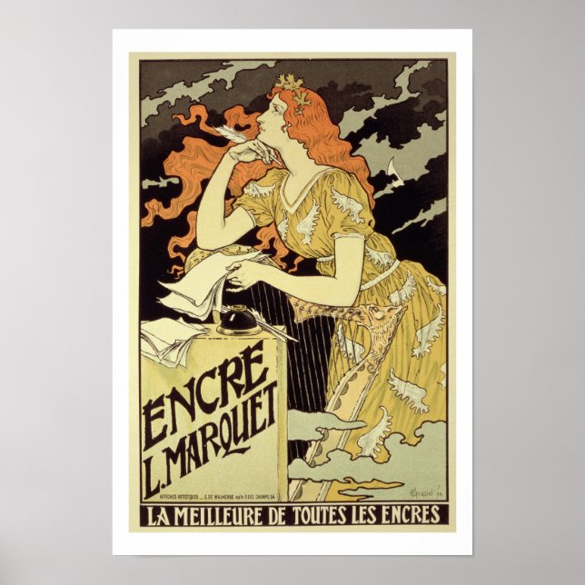 Reproduction of a poster advertising 'Marquet Ink' (Front)