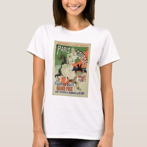 Reproduction of a poster advertising Paris Course T_Shirt