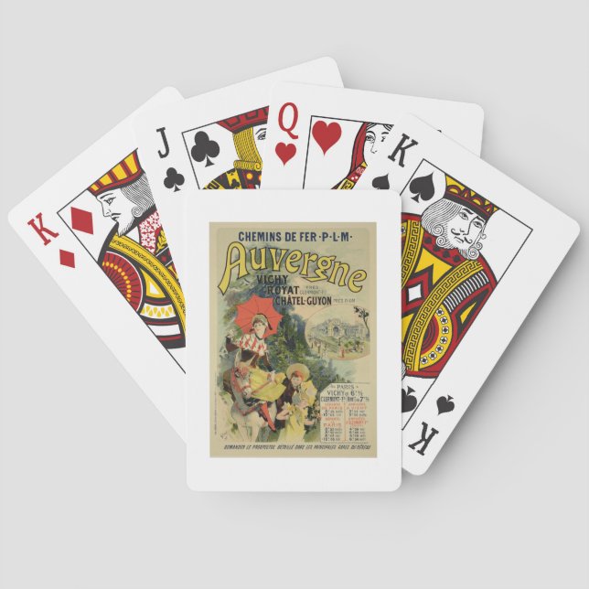 Reproduction of a poster advertising the 'Auvergne Poker Cards (Back)