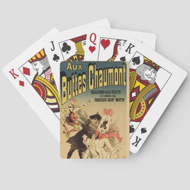 Reproduction of a poster advertising the toyshop ' poker cards (Back)
