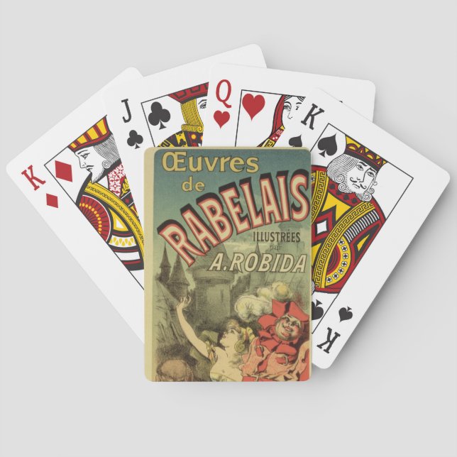 Reproduction of a poster advertising 'The Works of Poker Cards (Back)