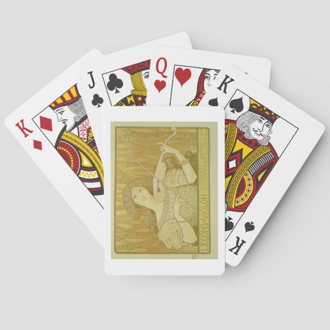 Reproduction of a poster advertising 'Violin Lesso Poker Cards (Back)