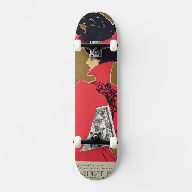 Reproduction of a poster advertising 'Zlata Praha' Skateboard Deck (Front)