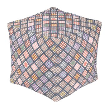 Reproduction Of A Vintage Quilt From 1886 Pouf by decodesigns at Zazzle