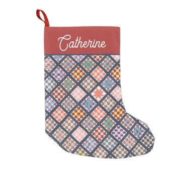 Reproduction Of A Vintage Quilt From 1886 Small Christmas Stocking by decodesigns at Zazzle