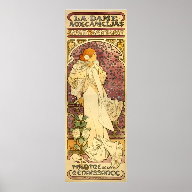 Reproduction of Mucha Poster: La Dame aux Camélias Poster (Front)