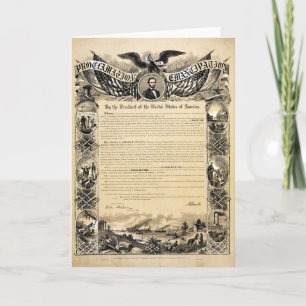 Reproduction of the Emancipation Proclamation Card