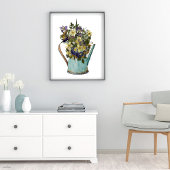 Reproduction Pressed Flowers In Watering Can Poster