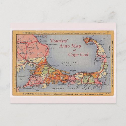 Reproduction Vintage Postcard Cape Cod Mass