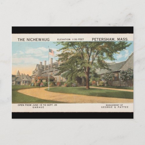 Reproduction Vintage Postcard Petersham Mass