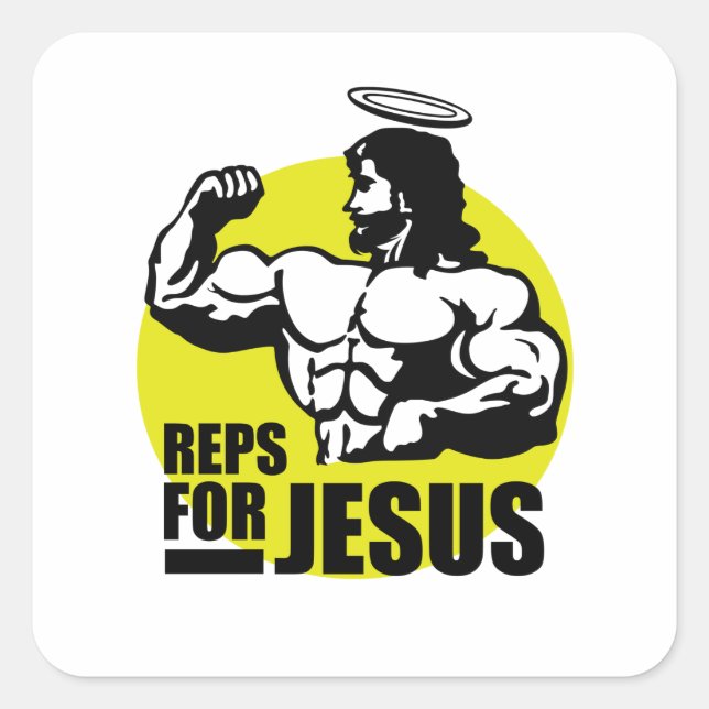 Reps For Jesus Square Sticker (Front)