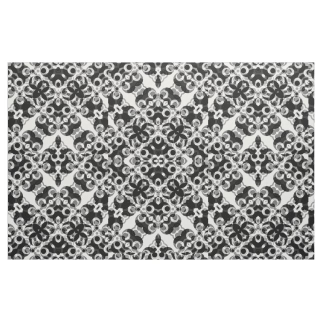 Repsycle Black White Geometric Pattern Fabric (Fat Quarter)