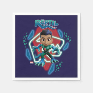Reptil Glowing Character Art Napkins