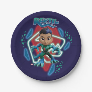 Reptil Glowing Character Art Paper Plates