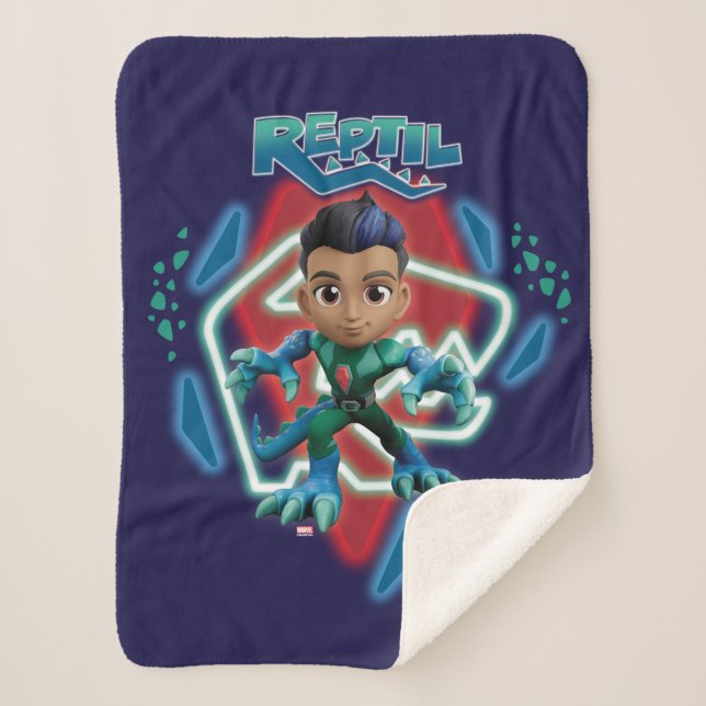 Reptil Glowing Character Art Sherpa Blanket (Front)