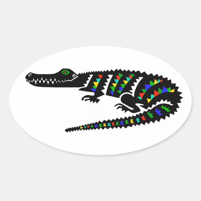 Reptile -  American CROCODILE- Nature - Wildlife - Oval Sticker (Front)