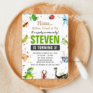 Reptile and insect Editable Invitation