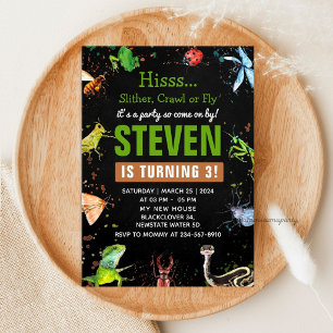 Reptile and insect Night Editable Invitation