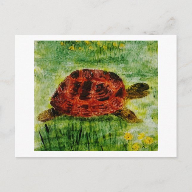 Reptile Animal Painting Tortoise Postcard (Front)