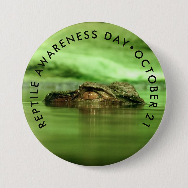 Reptile Awareness Day, crocodile Button (Front)