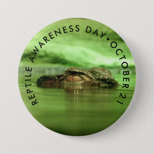 Reptile Awareness Day crocodile Button