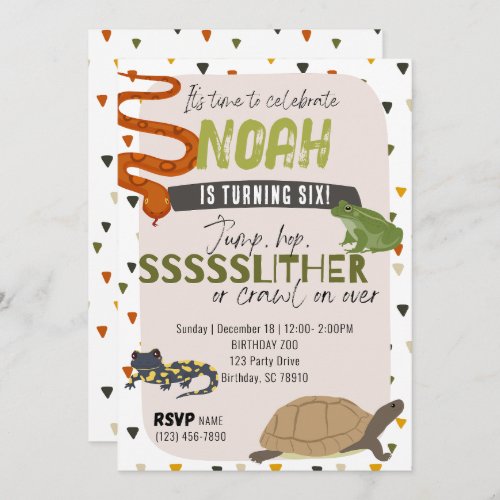 Reptile Birthday Invitation