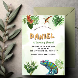 Reptile Birthday Invitation