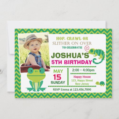 Reptile Birthday Invitation