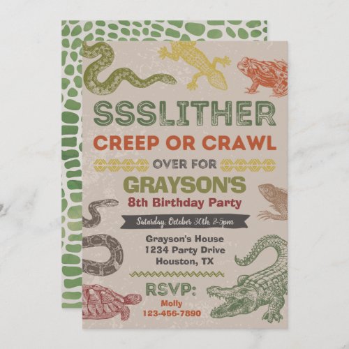 Reptile Birthday Invitation  Reptile Party