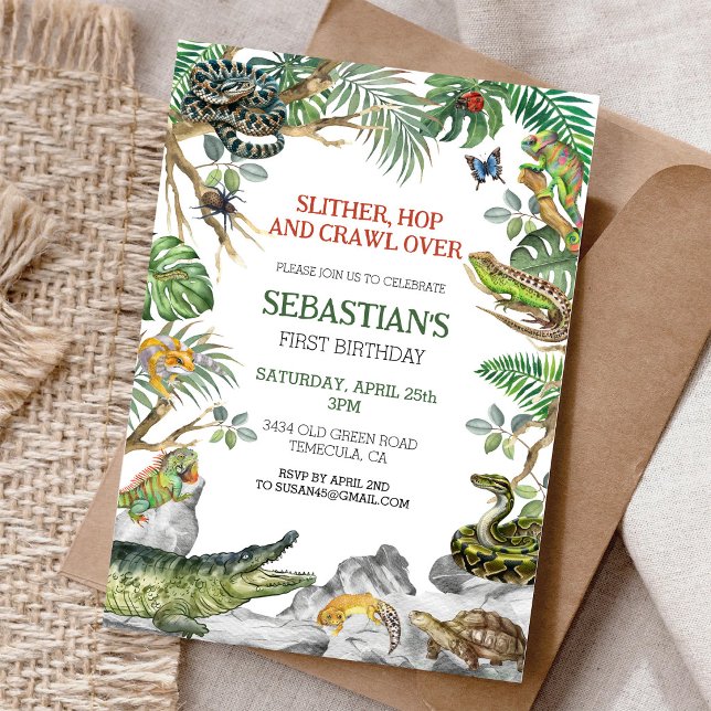 Reptile Birthday Party Invitation (Creator Uploaded)
