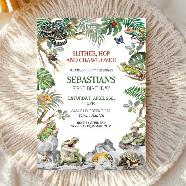 Reptile Birthday Party Invitation (Creator Uploaded)