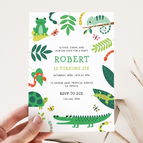 Reptile Birthday Party Invitation