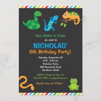 Reptile Birthday Party Invitation / Reptile Party by ApplePaperie at Zazzle