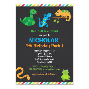 Reptile Birthday Invitations Zazzle