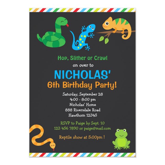 Reptile Birthday Party Invitation / Reptile Party