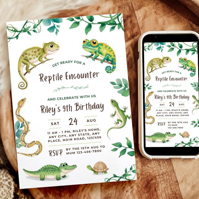 Reptile Birthday Snake Party Invite Digital Invite (Creator Uploaded)