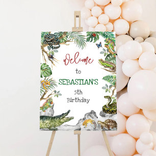 Reptile Birthday Welcome Sign