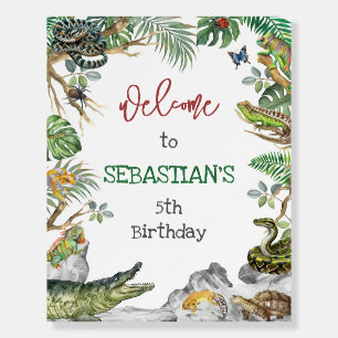 Reptile Birthday Welcome Sign